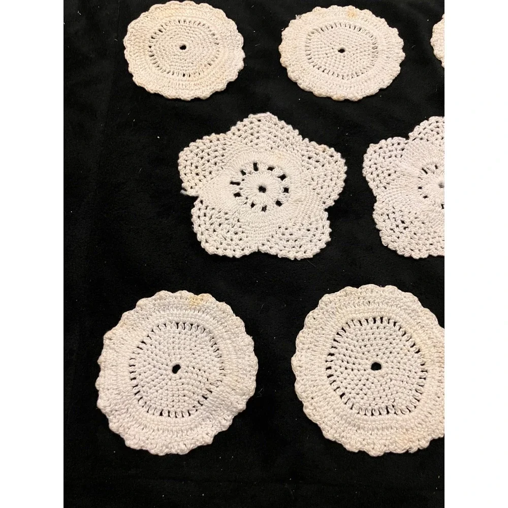 Handmade Crochet Doilies White Set of 8 Handmade Vintage Style